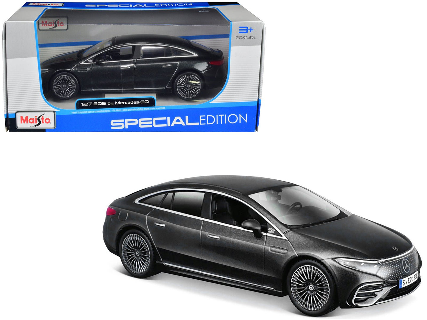 Mercedes-Benz EQS Gray Metallic "Special Edition" Series 1/27 Diecast Model Car by Maisto free shipping USA