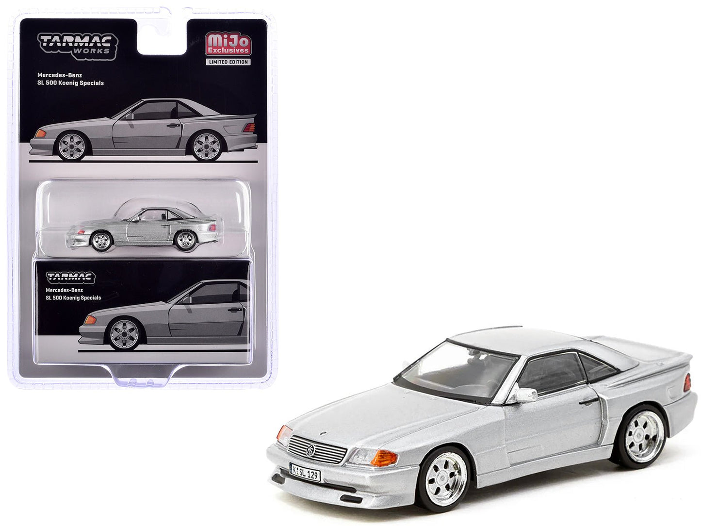 Mercedes-Benz SL 500 Koenig Specials Silver Metallic "Global64" Series 1/64 Diecast Model by Tarmac Works free shipping USA