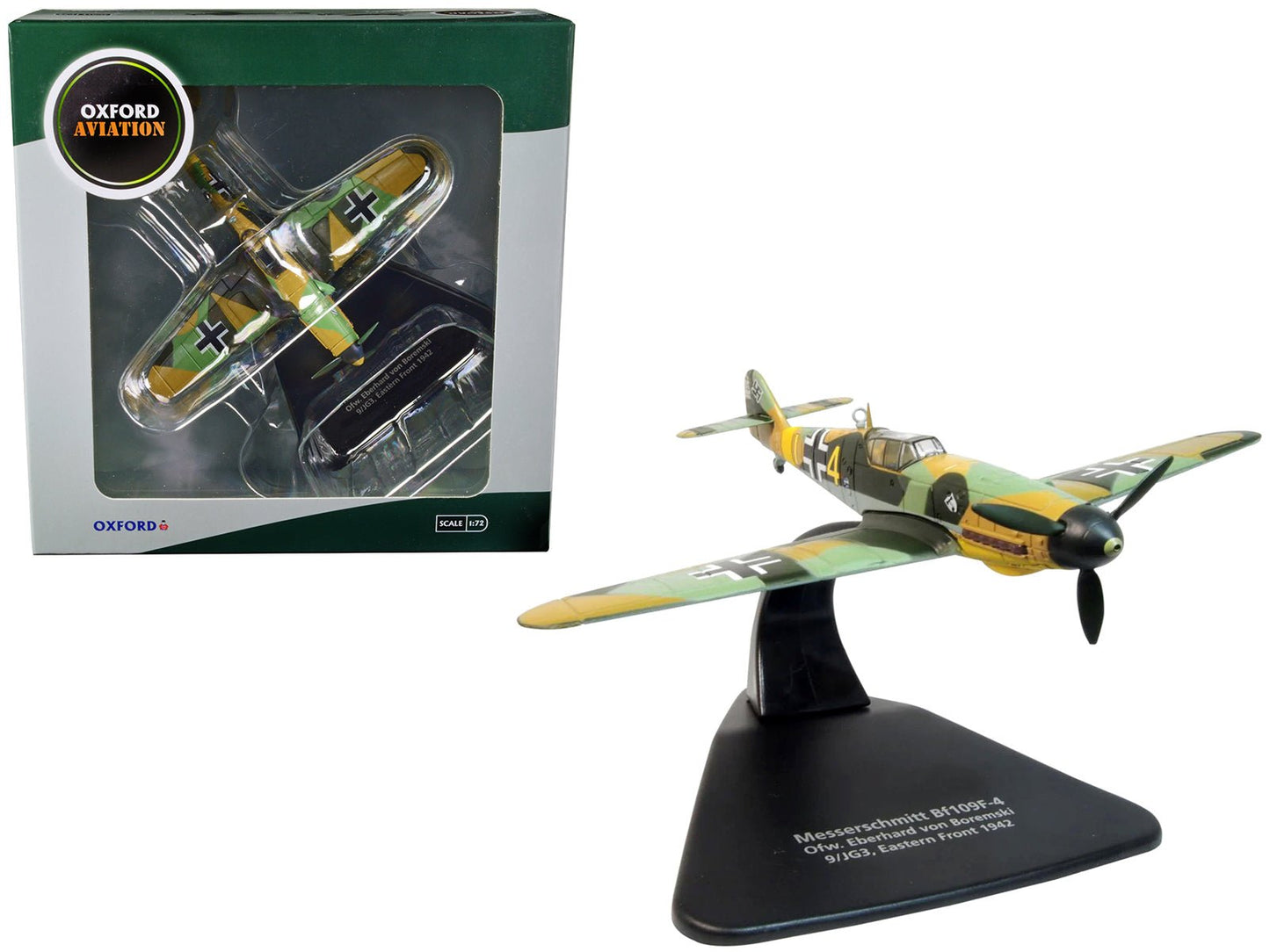 Messerschmitt Bf 109F-4 Fighter Plane "Ofw. Eberhard von Boremski 9/JG3 Eastern Front" (1942) "Oxford Aviation" Series 1/72 Diecast Model Airplane by Oxford Diecast free shipping USA