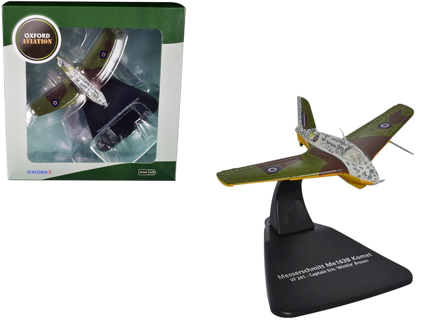 Messerschmitt Me 163B Komet Rocket Plane VF 241 Captain Eric 'Winkle' Brown "Oxford Aviation" Series 1/72 Diecast Model Airplane by Oxford Diecast free shipping USA