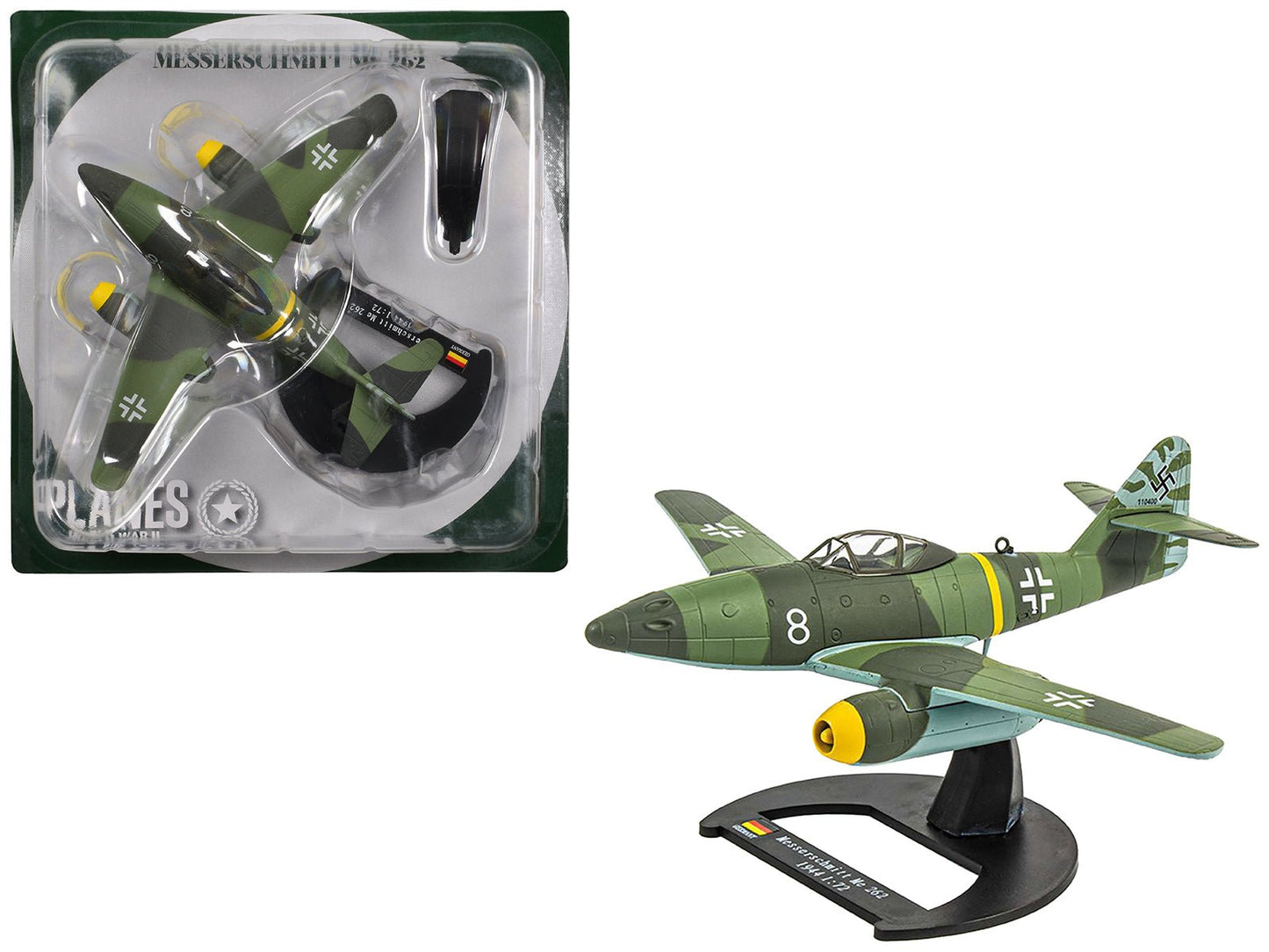 Messerschmitt Me 262 Fighter Aircraft "White 8 258 aerial victory ace Walter Nowotny Kommando Nowotny Germany" (1944) German Luftwaffe 1/72 Diecast Model Airplane by Luppa free shipping USA