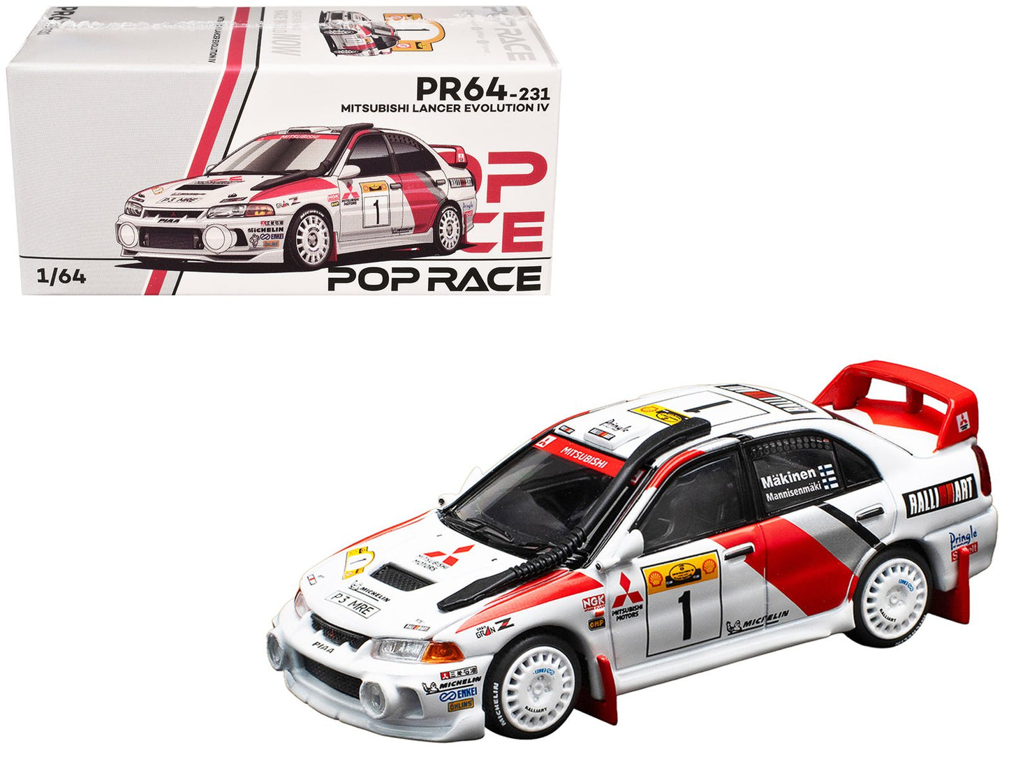 Mitsubishi Lancer Evolution IV RHD (Right Hand Drive) #1 Tommi Makinen - Risto Mannisenmaki "Safari Rally Kenya" (1998) 1/64 Diecast Model Car by Pop Race free shipping USA