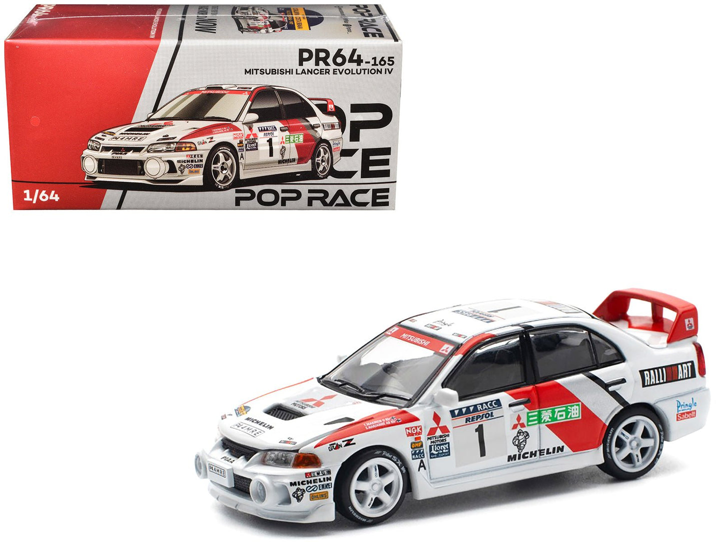 Mitsubishi Lancer Evolution IV RHD (Right Hand Drive) #1 Tommi Makinen - Seppo Harjanne Winner "Rally de Catalunya" (1997) 1/64 Diecast Model Car by Pop Race free shipping USA