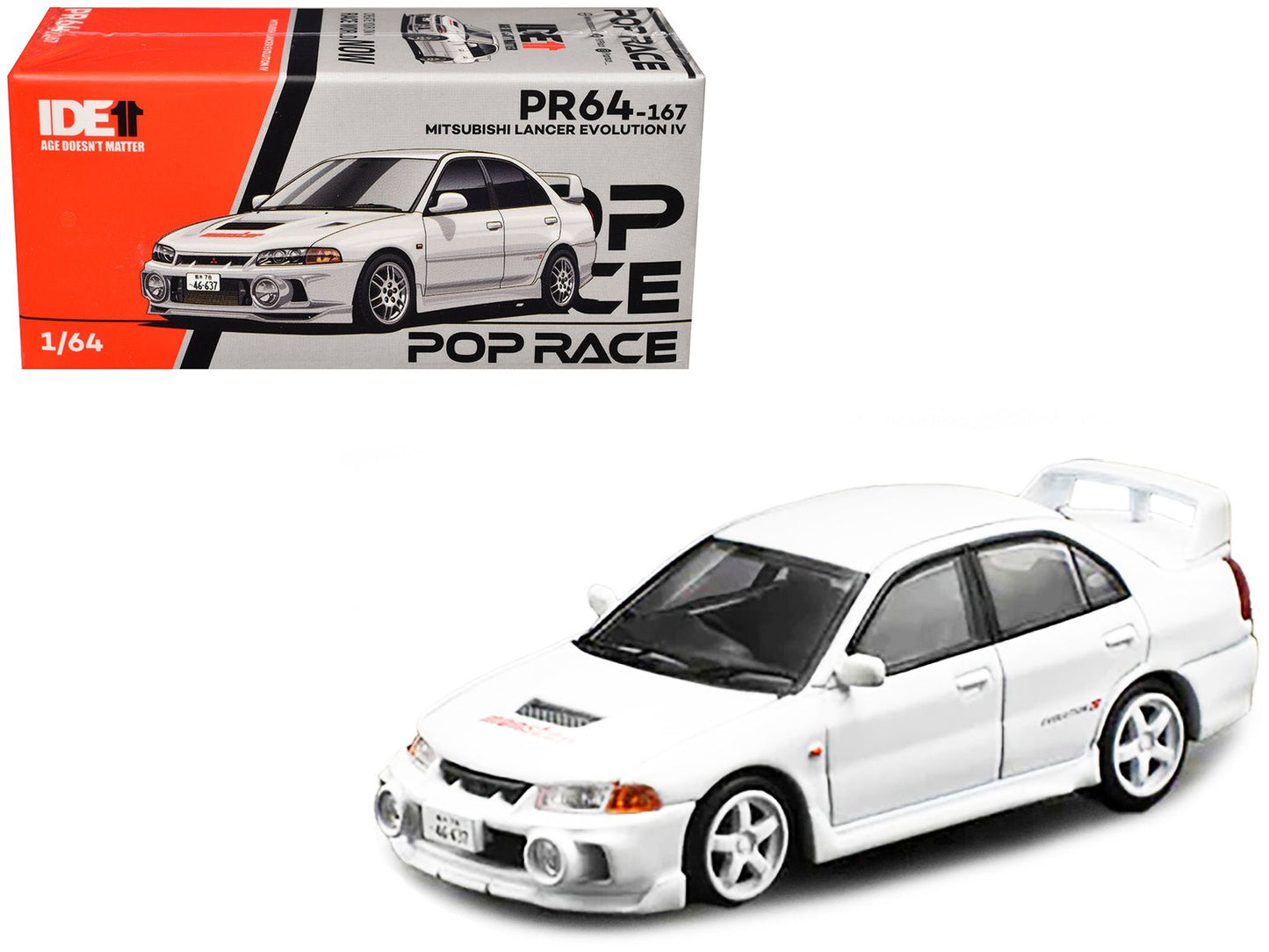 Mitsubishi Lancer Evolution IV RHD (Right Hand Drive) White "Indonesia Diecast Expo 2024 Exclusive" 1/64 Diecast Model Car by Pop Race free shipping USA