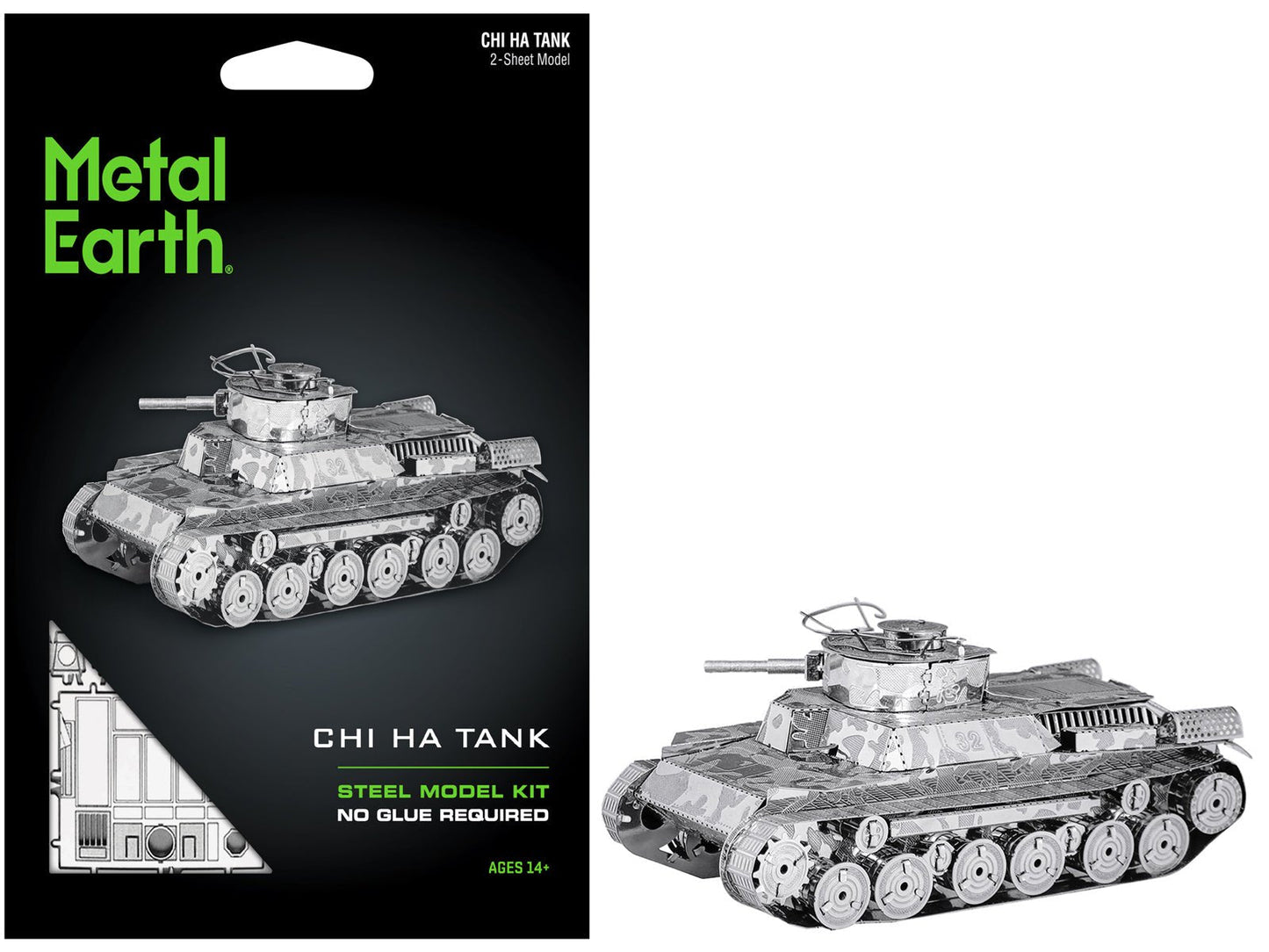 Model Kit Japanese Chi Ha Tank (Moderate Difficulty) Steel Model by Metal Earth free shipping USA
