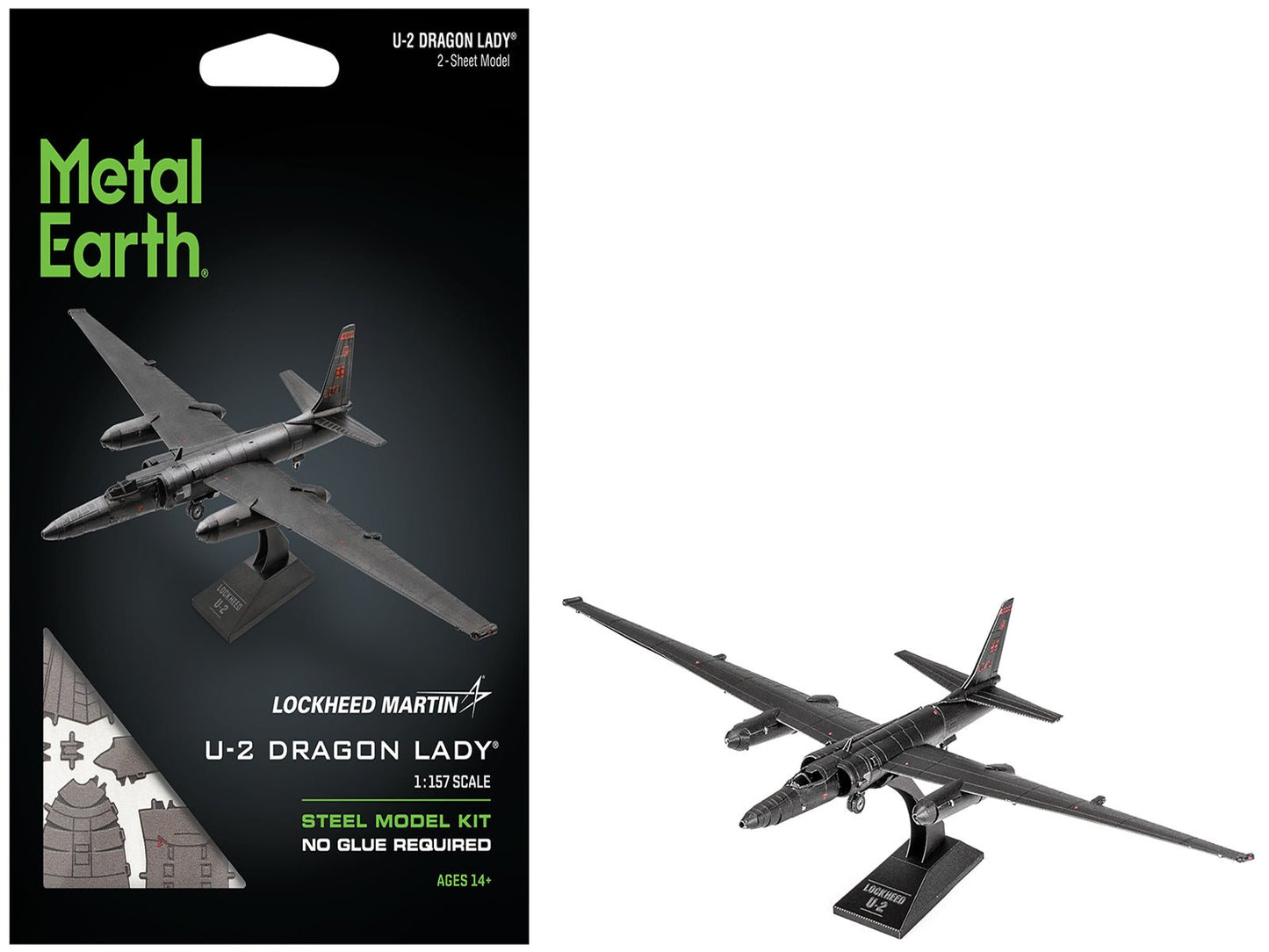 Model Kit Lockheed Martin U-2 Dragon Lady Aircraft "United States Air Force" (Moderate Difficulty) Steel Model by Metal Earth free shipping USA