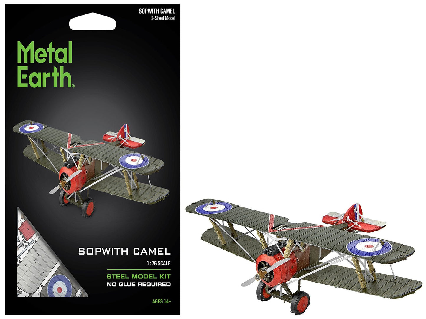Model Kit Sopwith Camel Aircraft "World War I" British Royal Flying Corps (Moderate Difficulty) Steel Model by Metal Earth free shipping USA