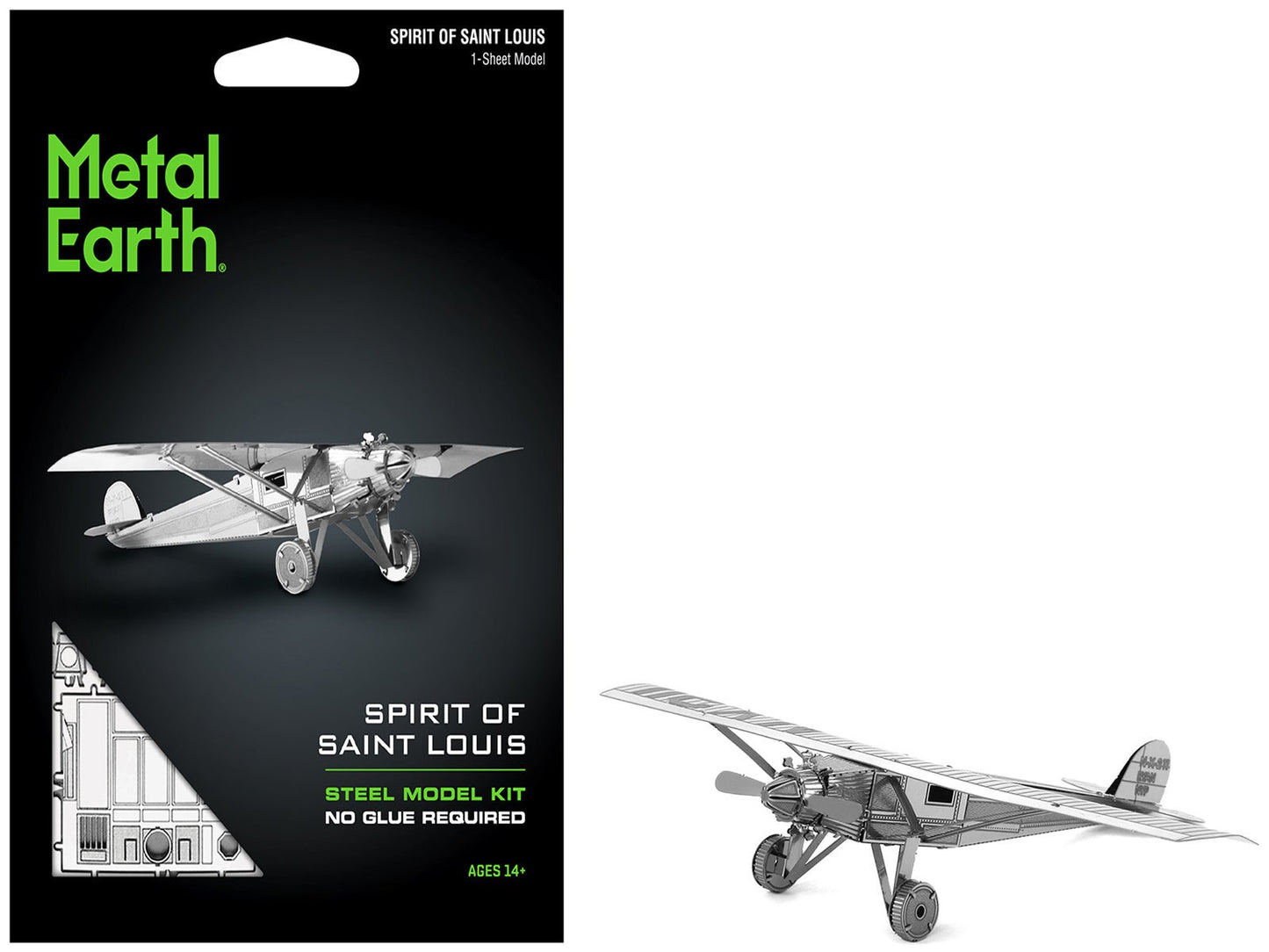 Model Kit Spirit Of Saint Louis Monoplane Aircraft (Moderate Difficulty) Steel Model by Metal Earth free shipping USA