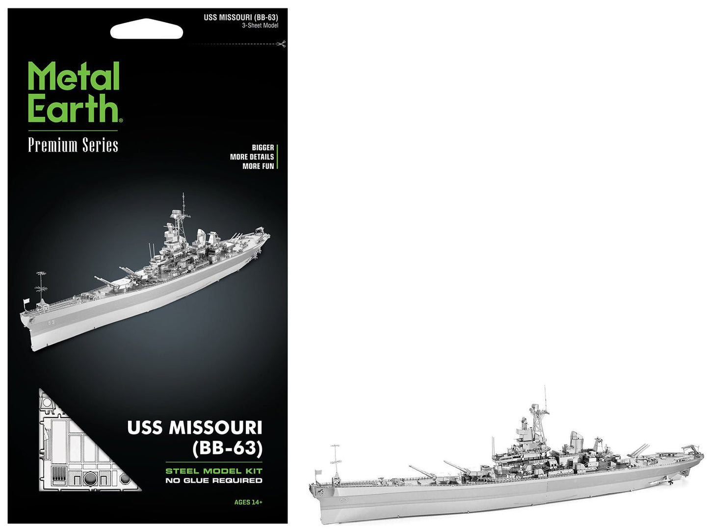 Model Kit USS Missouri (BB-63) Navy Battleship (Challenging Difficulty) Steel Model by Metal Earth free shipping USA