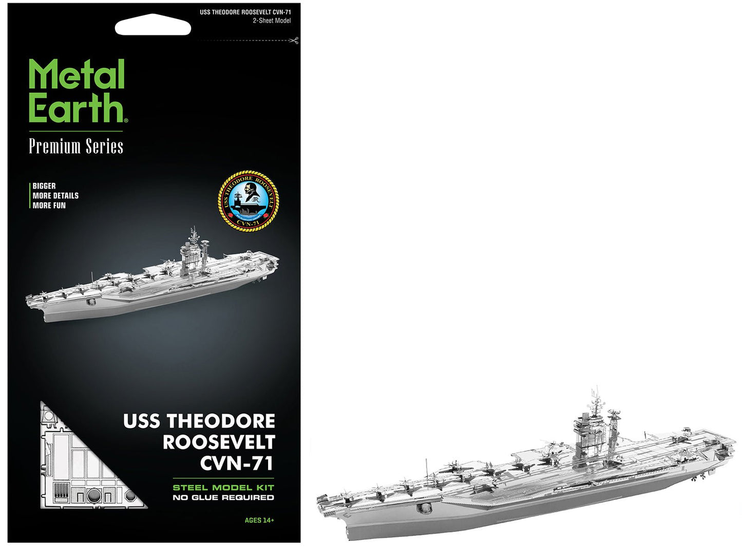 Model Kit USS Theodore Roosevelt CVN-71 Aircraft Carrier (Expert Difficulty) Steel Model by Metal Earth free shipping USA
