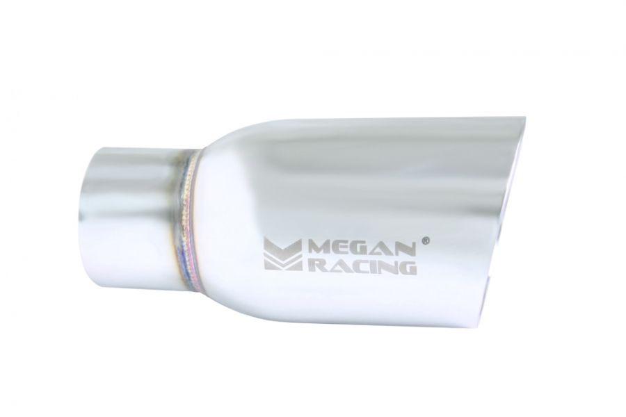 Megan Racing Universal Roll Tip 3.5" Stainless Steel for 2.5" Piping - Black Chrome Finish - MR-UT-SRT