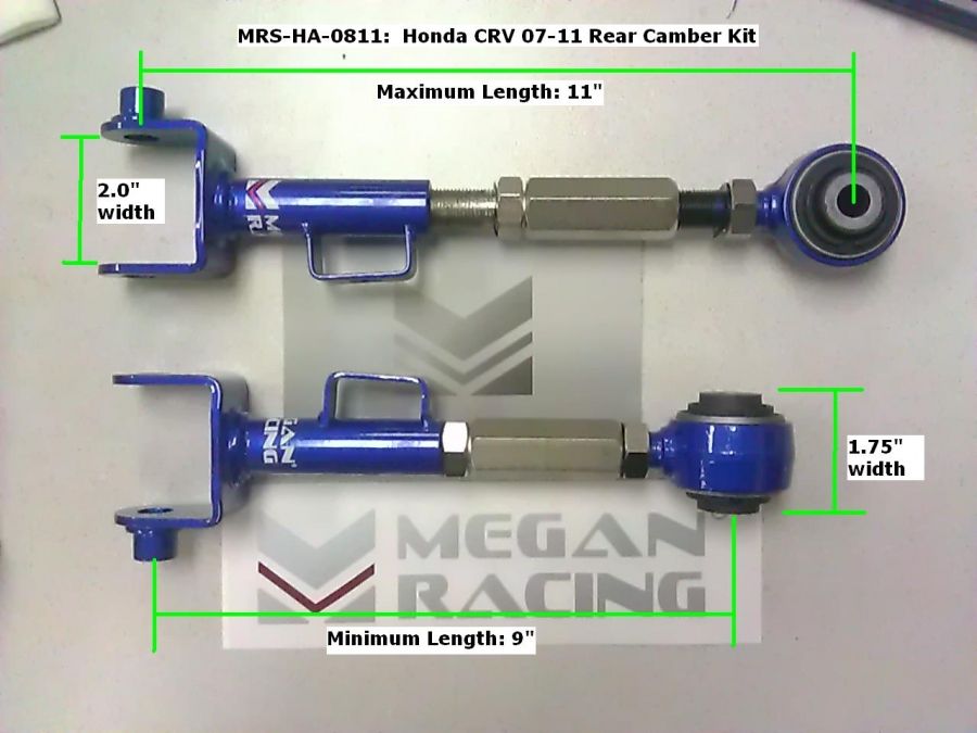 Megan Racing Rear Camber Kit for 2007-2011 Honda CR-V - Hardened Rubber 2-Piece Set MRS-HA-0811