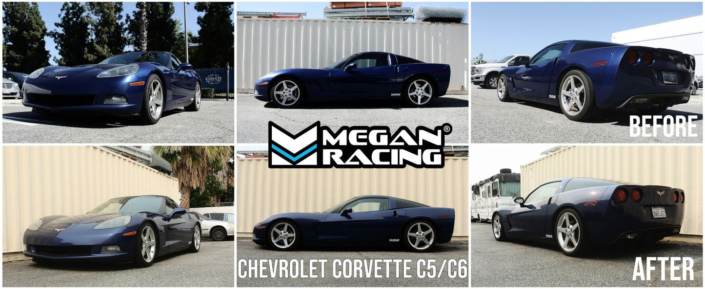 Megan Racing Coilover Kit Track Series for Chevrolet Corvette C5/C6 1997-2013 - 10kgf/mm Front/12kgf/mm Rear - MR-CDK-CCVT97-TS
