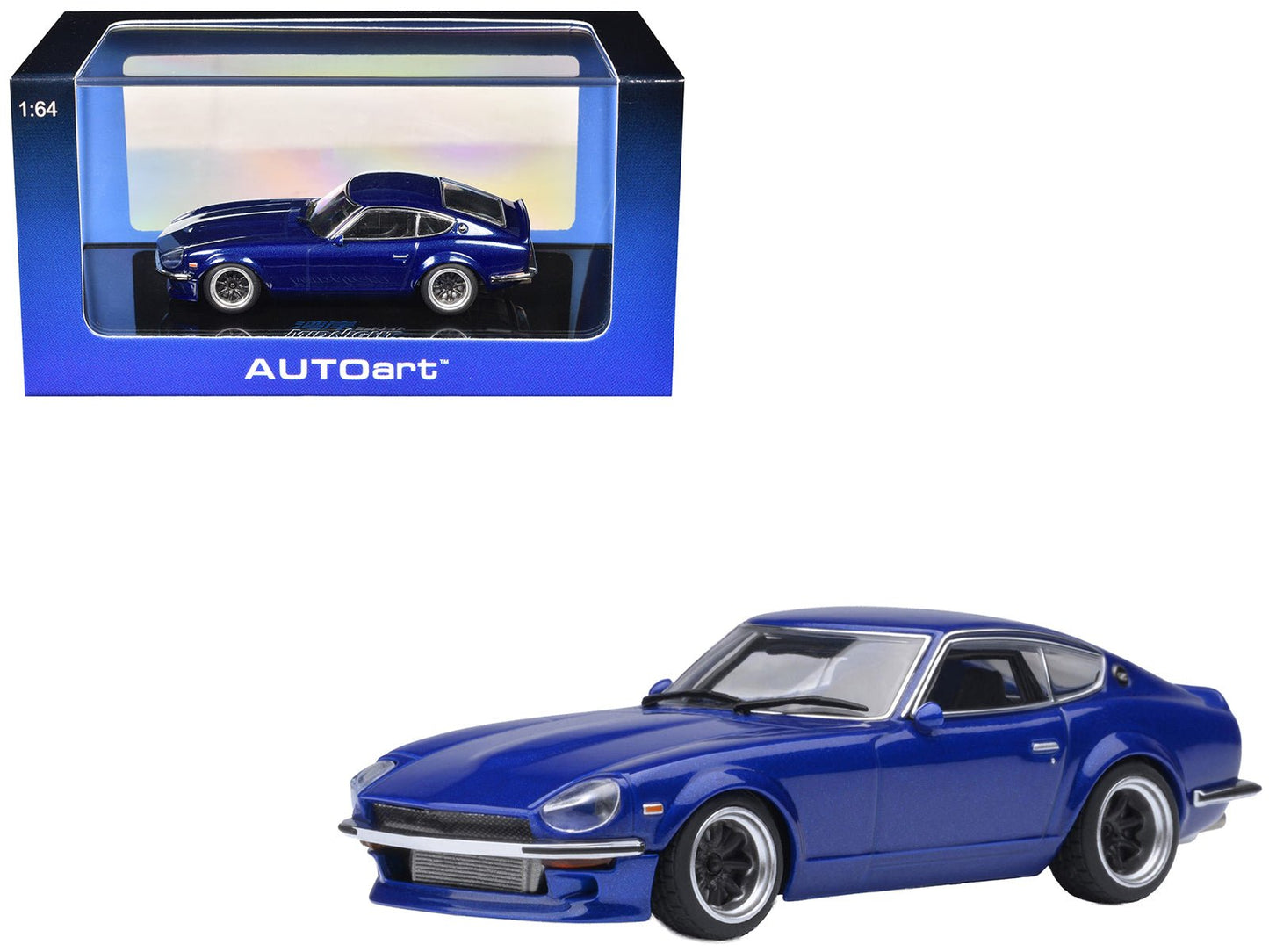 Nissan Fairlady Z RHD (Right Hand Drive) "Akuma No Z" Blue Metallic "Wangan Midnight - Comic #4 Version" Manga 1/64 Model Car by Autoart free shipping USA