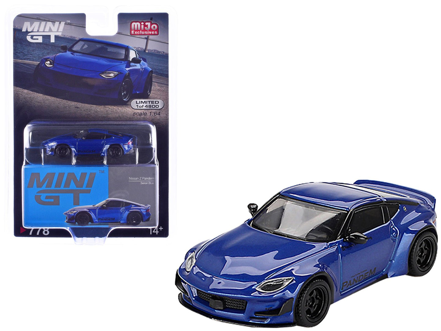 Nissan Z "Pandem" Seiran Blue Metallic Limited Edition to 4800 pieces Worldwide 1/64 Diecast Model Car by Mini GT free shipping USA