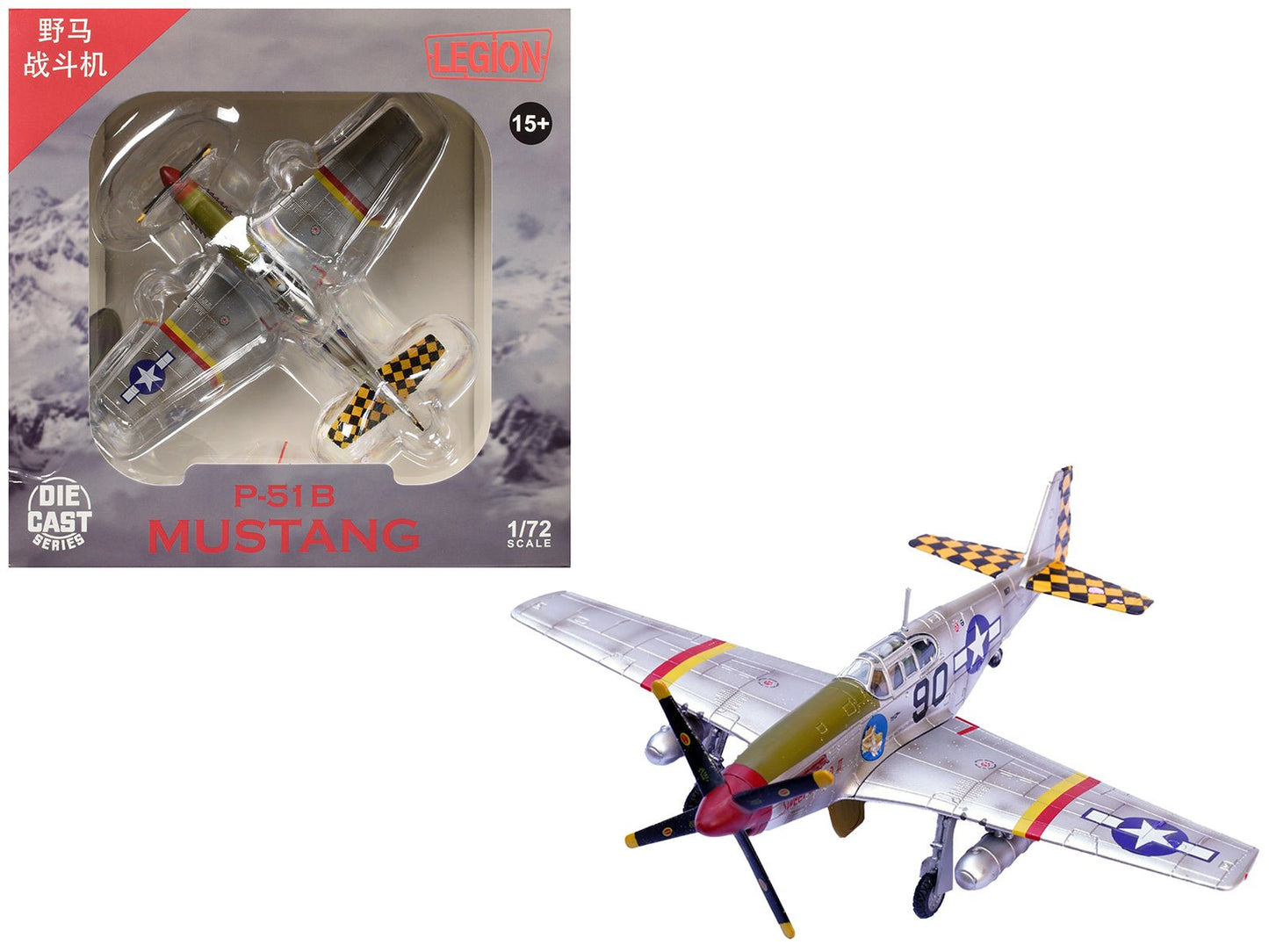 North American P-51B Mustang Aircraft "Sweet Clara II 319th Fighter Squadron 325th Fighter Group" (1944) United States Army Air Forces 1/72 Diecast Model Airplane by Legion free shipping USA