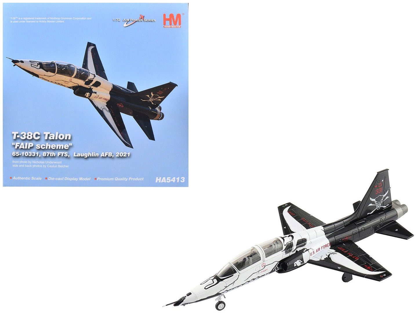 Northrop T-38C Talon Aircraft "65-10331 FAIP Scheme 87th FTS Laughlin AFB" (2021) United States Air Force "Air Power Series" 1/72 Diecast Model by Hobby Master free shipping USA