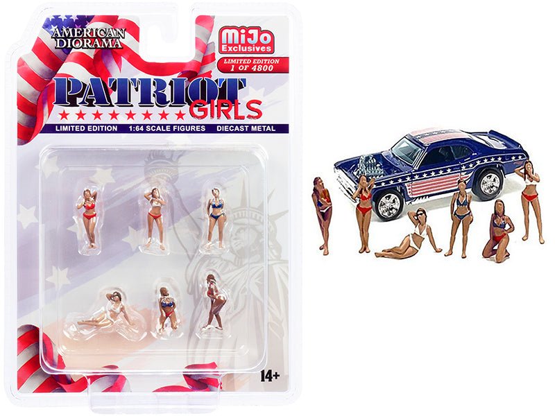 "Patriot Girls" 6 piece Diecast Figurines Set Limited Edition to 4800 pieces Worldwide for 1/64 Scale Models by American Diorama free shipping USA