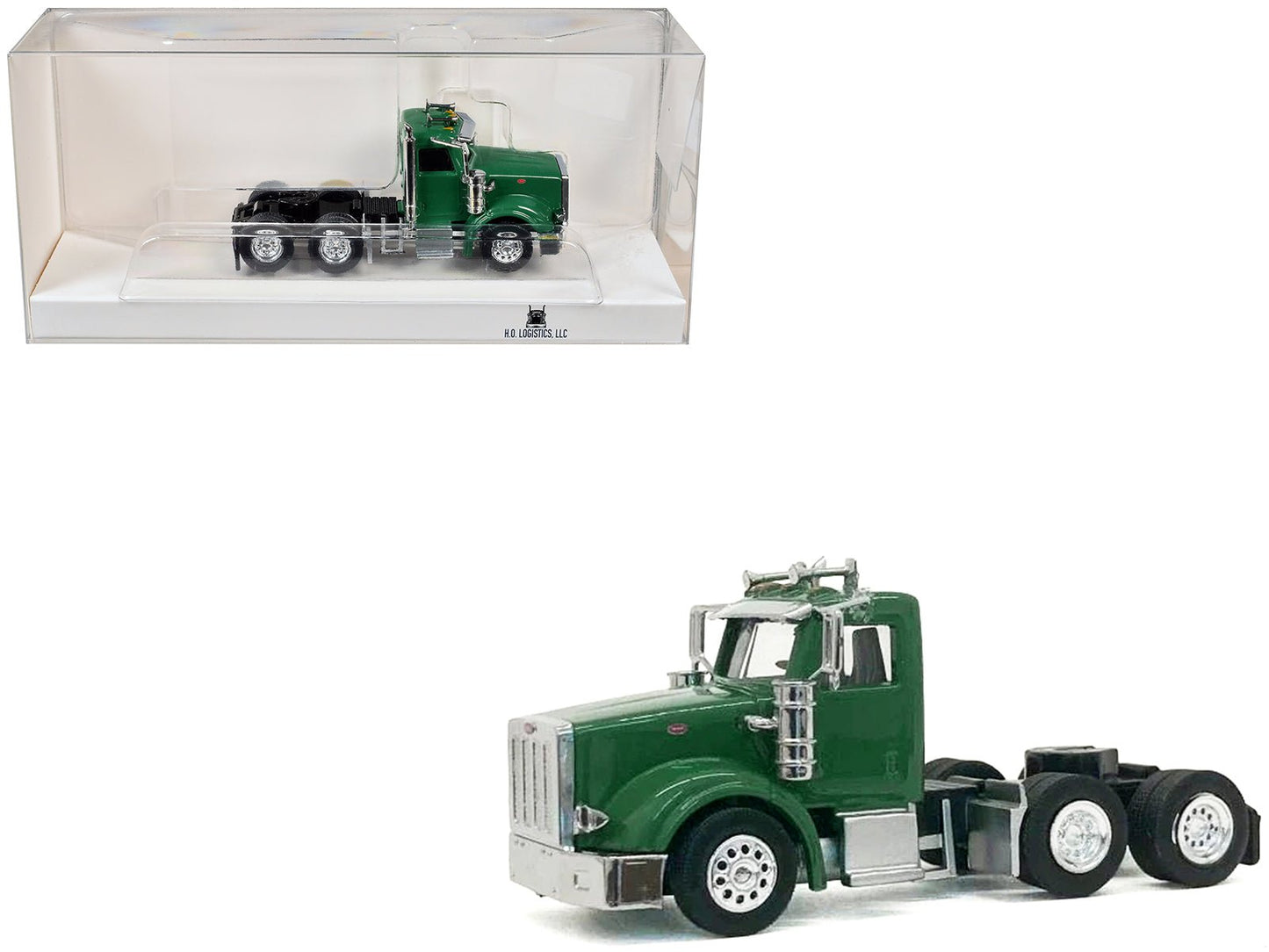 Peterbilt 367 Day Cab Green 1/87 (HO) Scale Plastic Model Car by HO Logistics free shipping USA