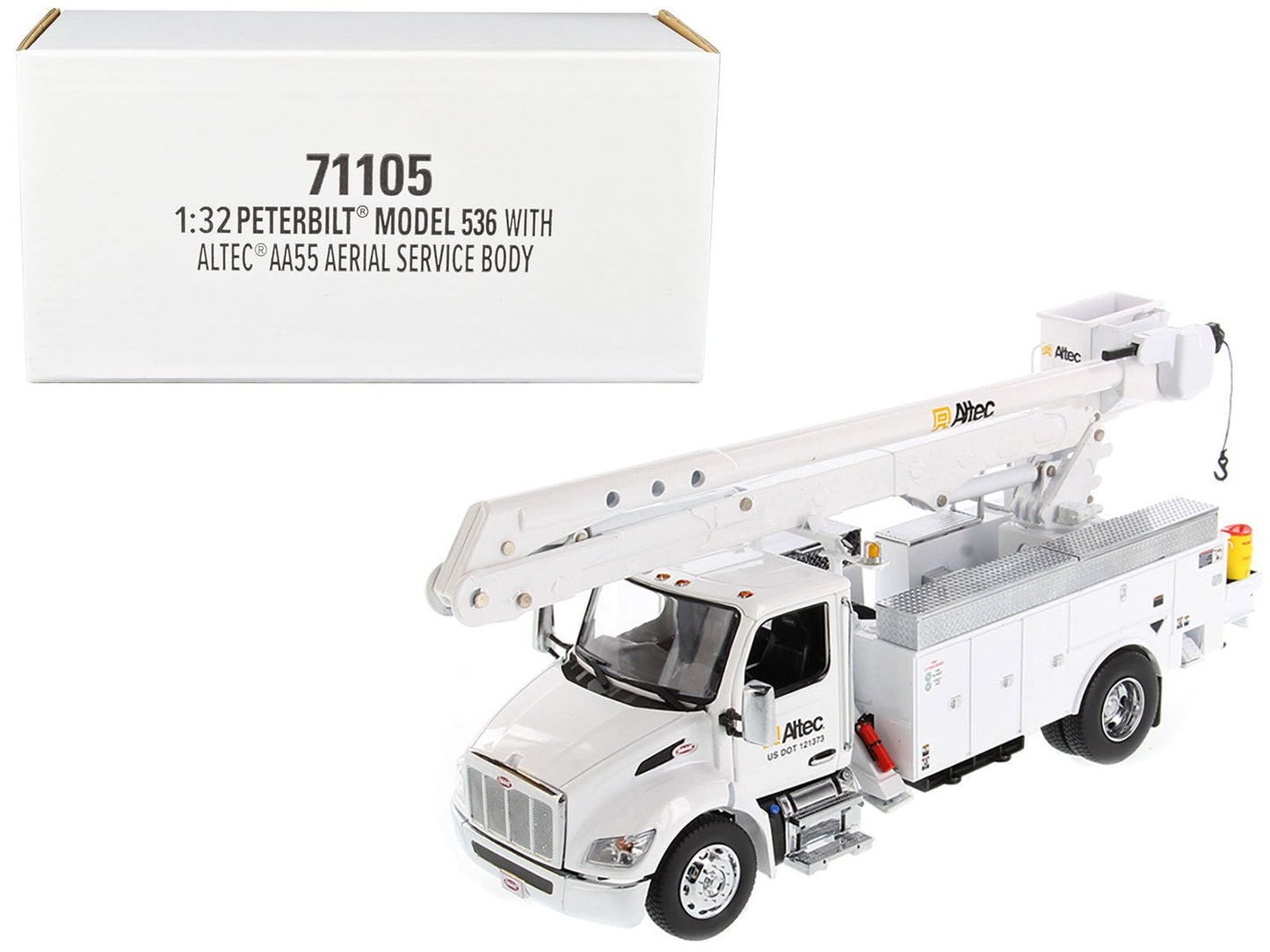 Peterbilt 536 Truck with Altec AA55 Aerial Service Body White "Transport Series" 1/32 Diecast Model by Diecast Masters free shipping USA