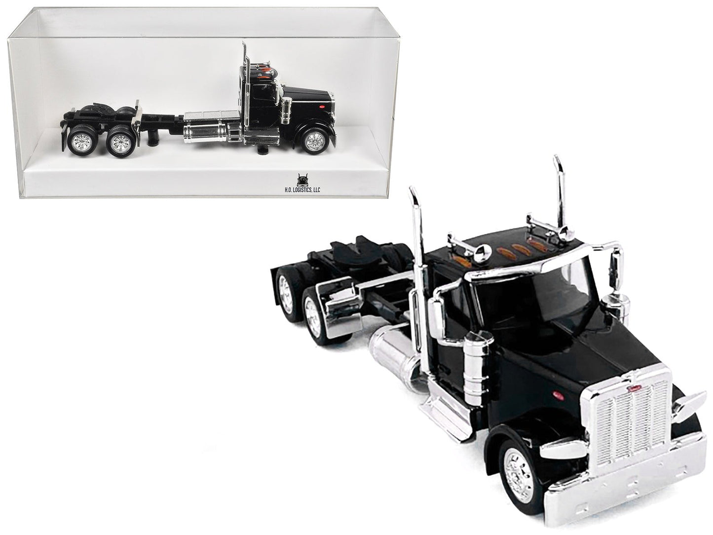 Peterbilt 589 2-Axel Day Cab Black 1/87 (HO) Plastic Model Car by HO Logistics free shipping USA
