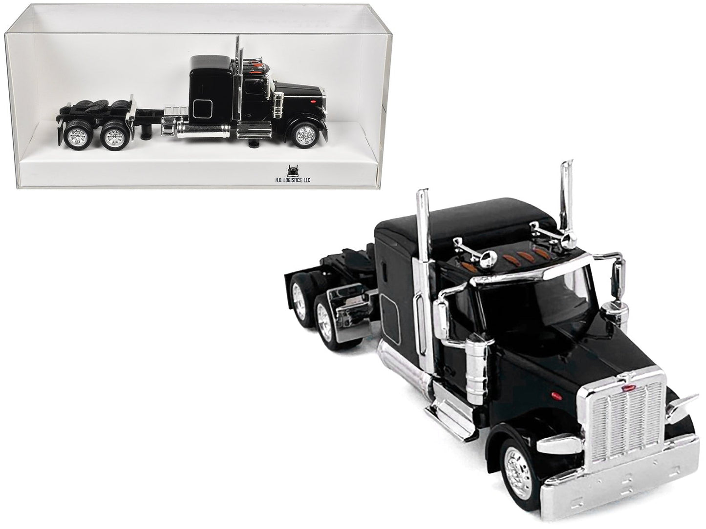 Peterbilt 589 Truck with 72 Inch Sleeper Black 1/87 (HO) Plastic Model Car by HO Logistics free shipping USA