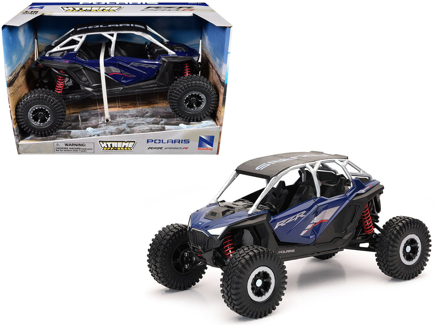 Polaris RZR Pro R UTV Blue with Black Top "Xtreme Off-Road" Series 1/18 Diecast Model by New Ray free shipping USA