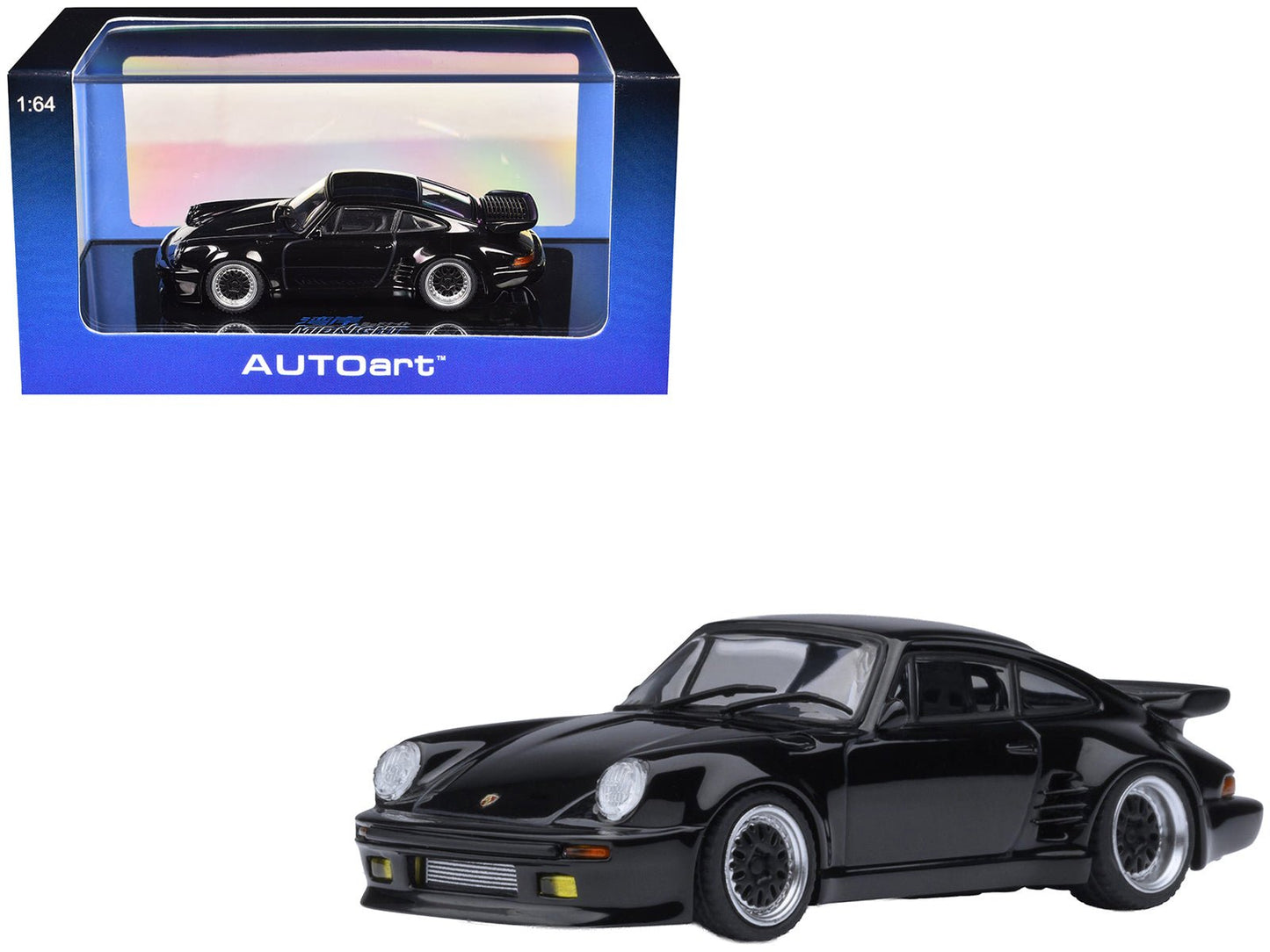 Porsche 911 (930) Turbo "Blackbird" Black "Wangan Midnight - Comic #1 Version" Manga 1/64 Model Car by Autoart free shipping USA