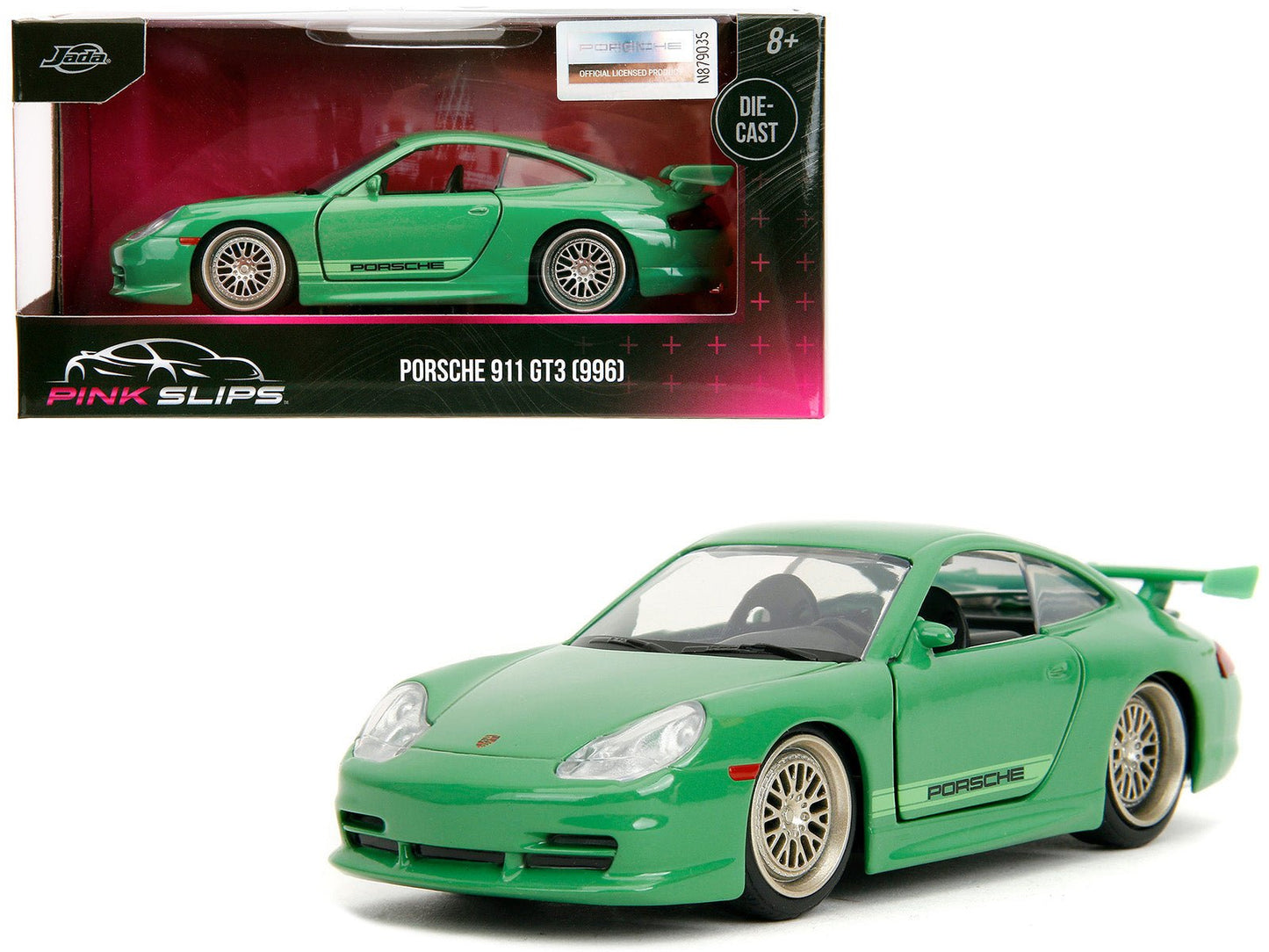 Porsche 911 GT3 (996) Green "Pink Slips" Series 1/32 Diecast Model Car by Jada free shipping USA