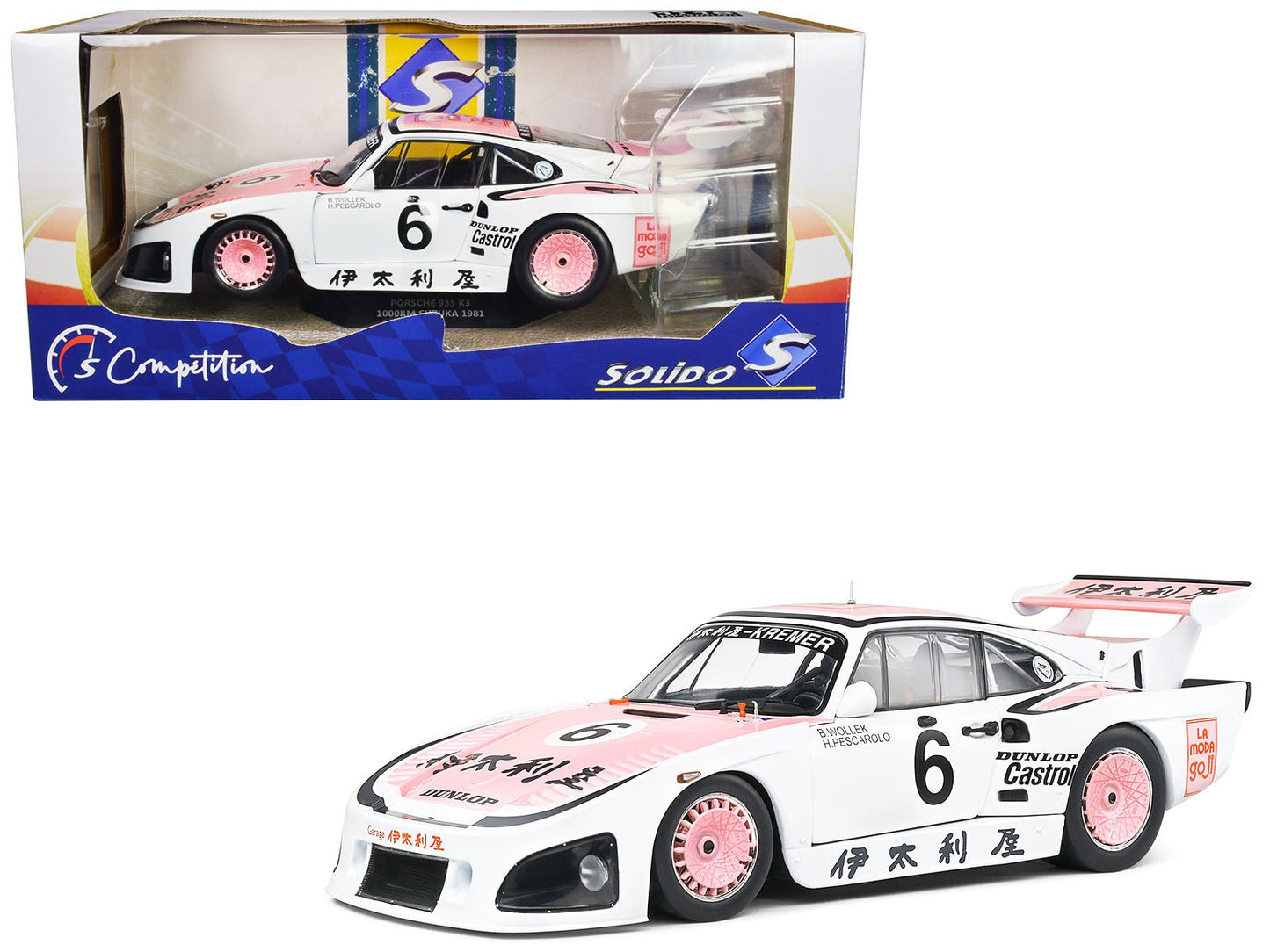 Porsche 935 K3 #6 Bob Wollek - Henri Pescarolo Winner "Suzuka 1000KM" (1981) "Competition" Series 1/18 Diecast Model Car by Solido free shipping USA