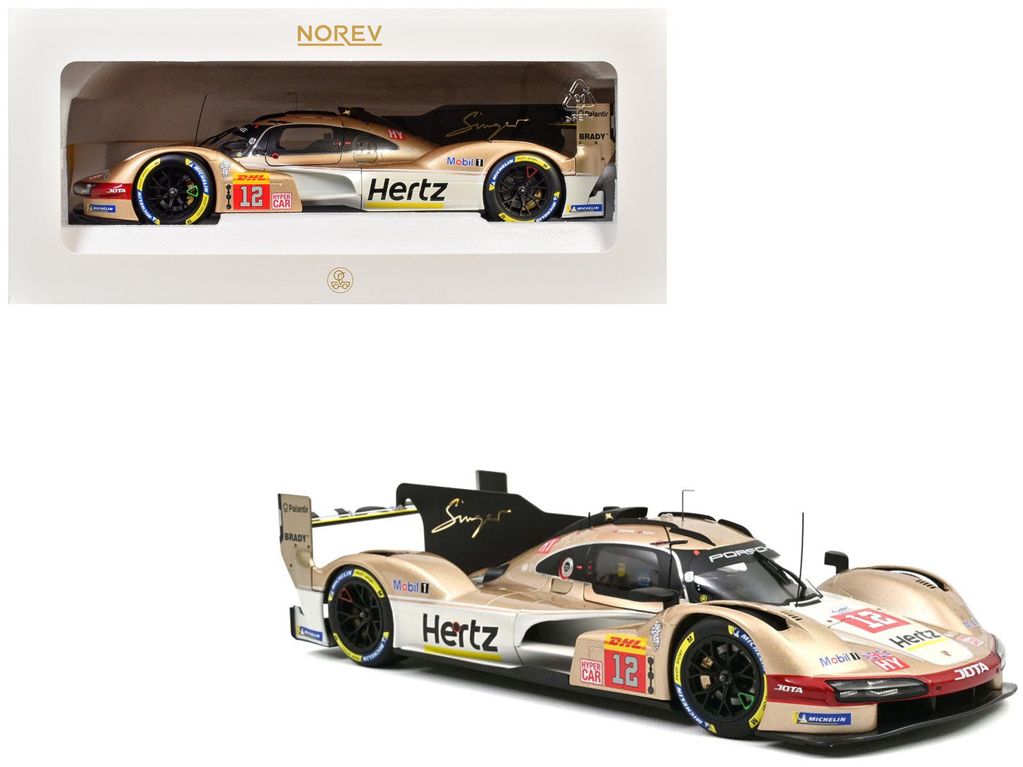 Porsche 963 #12 Callum Ilott - Will Stevens "Hertz Team Jota" Winner "6 Hours of Spa-Francorchamps" (2024) 1/18 Diecast Model Car by Norev free shipping USA