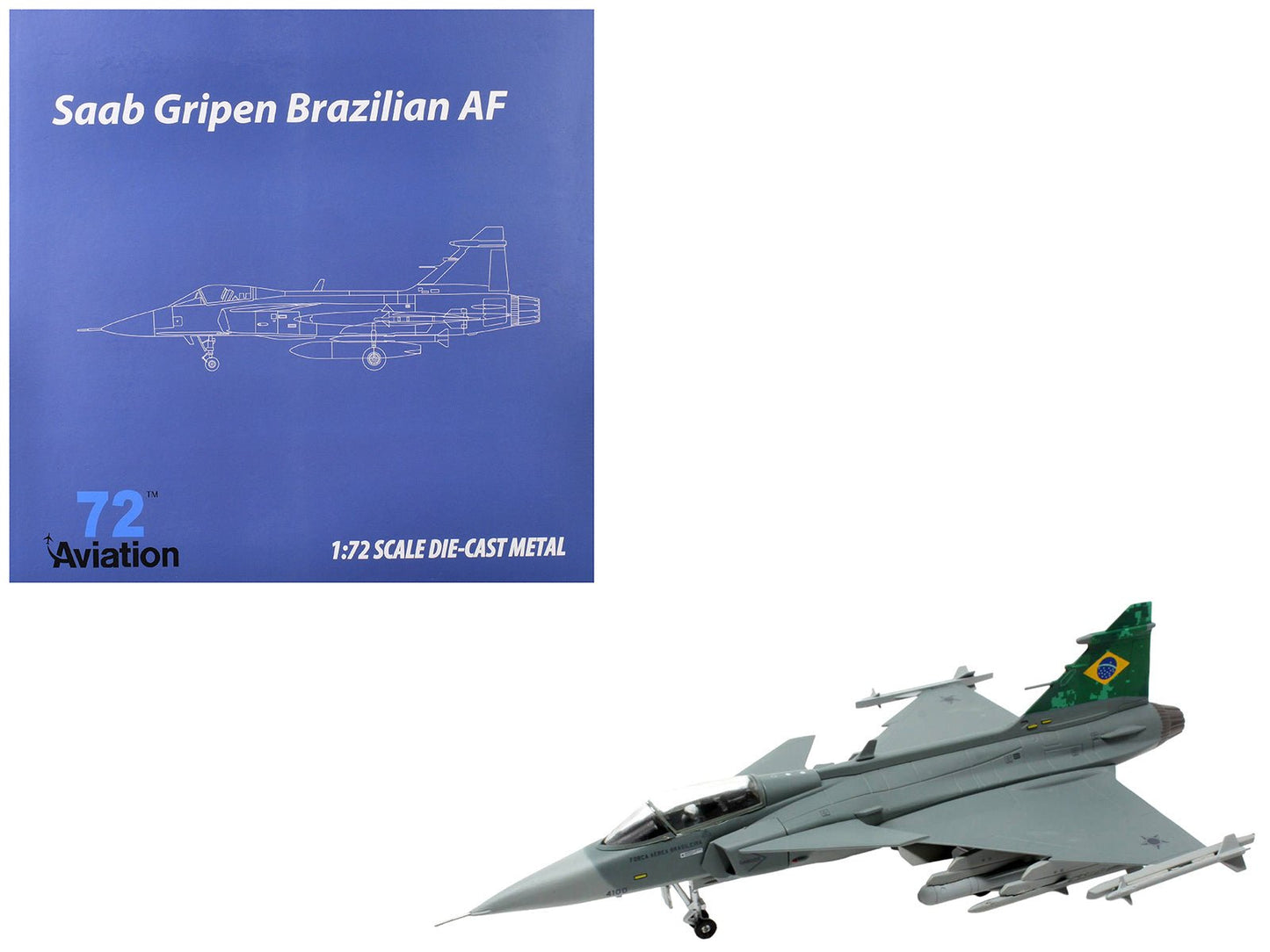 Saab JAS 39E Gripen Fighter Aircraft "Brazilian Air Force" 1/72 Diecast Model Airplane by Aviation 72 free shipping USA