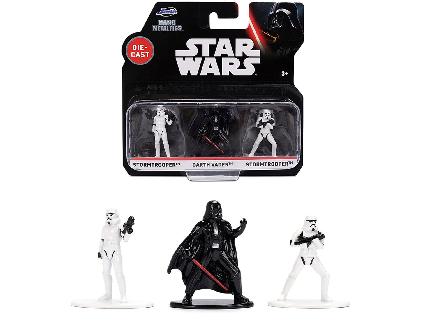 Set of 3 Diecast Figures "Star Wars" Movie Franchise "Nano Metalfigs" Series Diecast Models by Jada free shipping USA