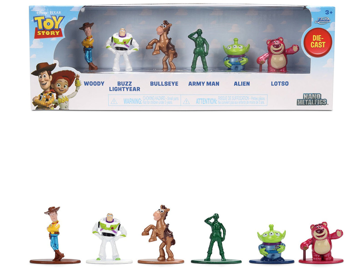 Set of 6 Diecast Figures "Toy Story" Movie Franchise "Nano Metalfigs" Series Diecast Models by Jada free shipping USA