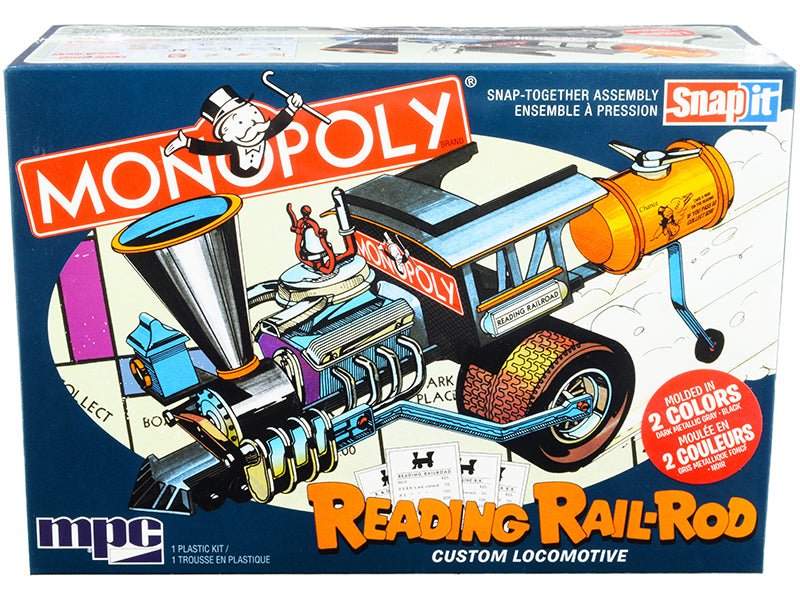 Skill 1 Snap Model Kit Reading Rail Rod Custom Locomotive "Monopoly" 1/25 Scale Model by MPC free shipping USA