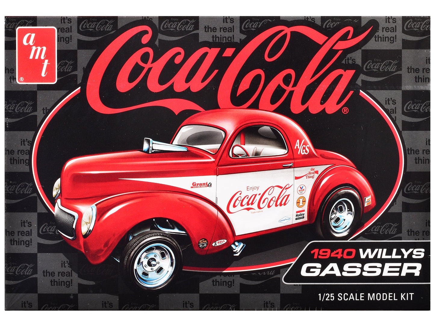 Skill 2 Model Kit 1940 Willys Coupe "Coca-Cola Race Team" 1/25 Scale Model by AMT free shipping USA