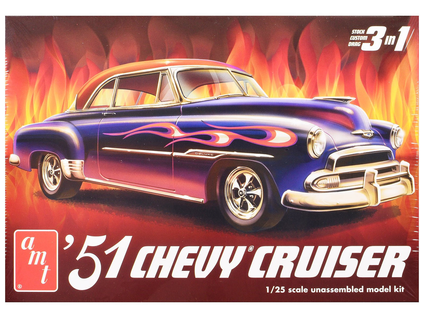 Skill 2 Model Kit 1951 Chevrolet Cruiser 3-in-1 Kit 1/25 Scale Model by AMT free shipping USA