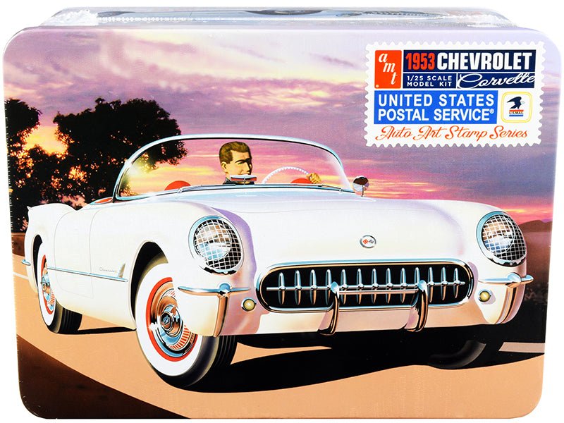 Skill 2 Model Kit 1953 Chevrolet Corvette "USPS" (United States Postal Service) Themed Collectible Tin 1/25 Scale Model by AMT free shipping USA