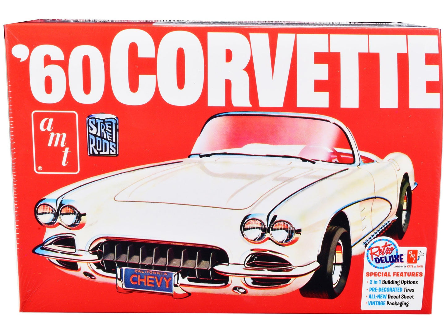 Skill 2 Model Kit 1960 Chevrolet Corvette "Street Rods" 1/25 Scale Model by AMT free shipping USA