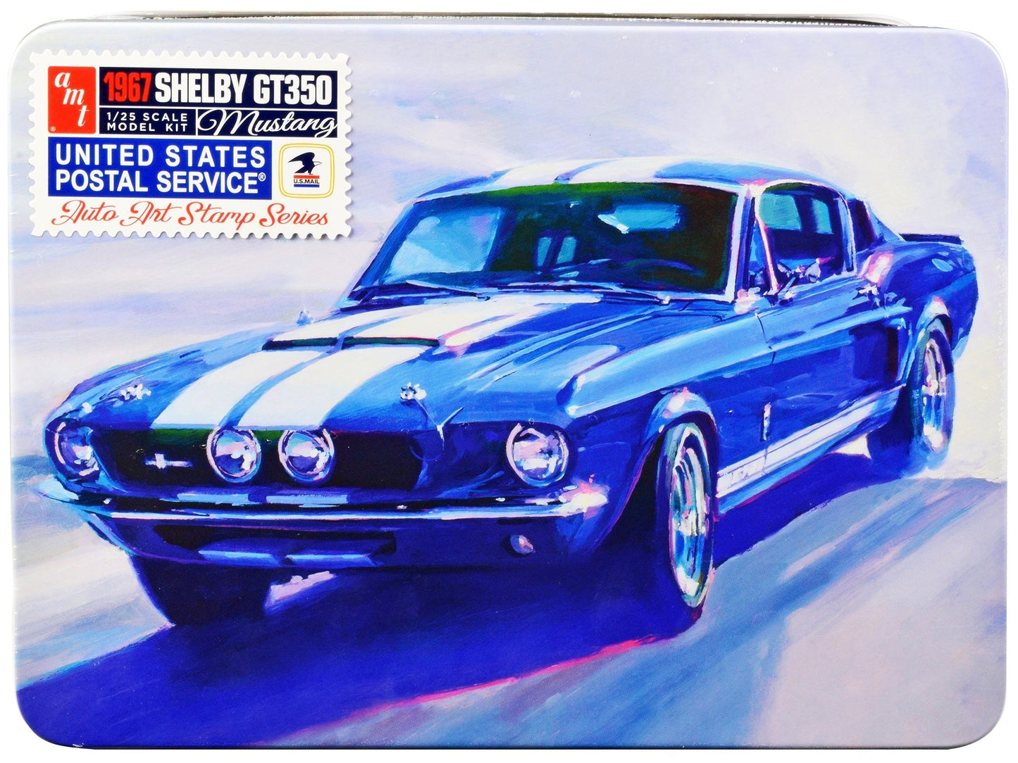 Skill 2 Model Kit 1967 Shelby Mustang GT350 USPS (United States Postal Service) "Auto Art Stamp Series" 1/25 Scale Model by AMT free shipping USA