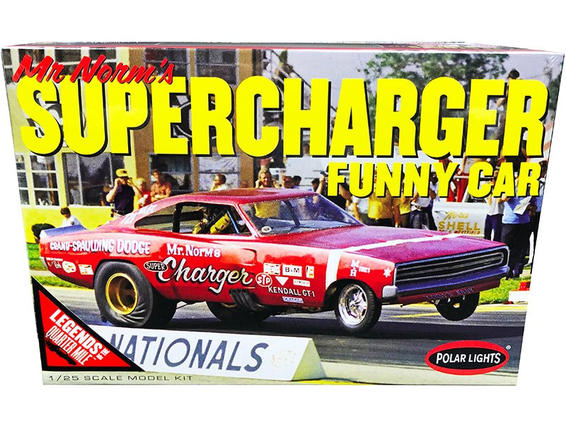 Skill 2 Model Kit 1969 Dodge Charger Funny Car "Mr. Norm's Supercharger" "Legends of the Quarter Mile" 1/25 Scale Model by Polar Lights free shipping USA