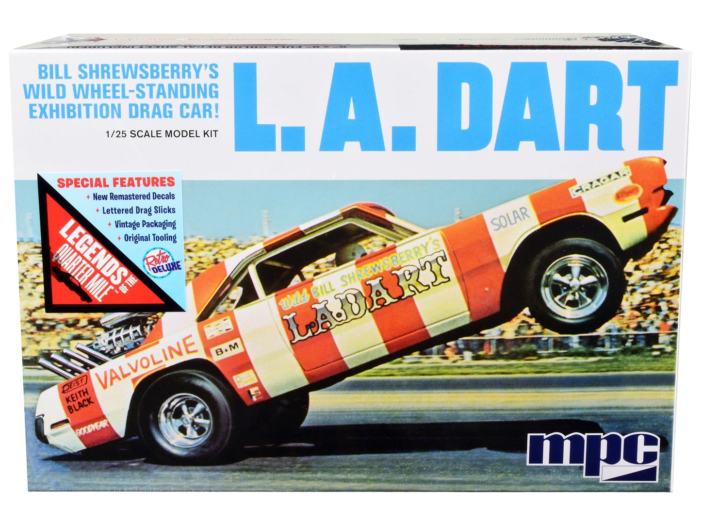 Skill 2 Model Kit Bill Shrewsberry's L.A. Dart Wheelstander Drag Car "Legends of the Quarter Mile" Series 1/25 Scale Model Car by MPC free shipping USA
