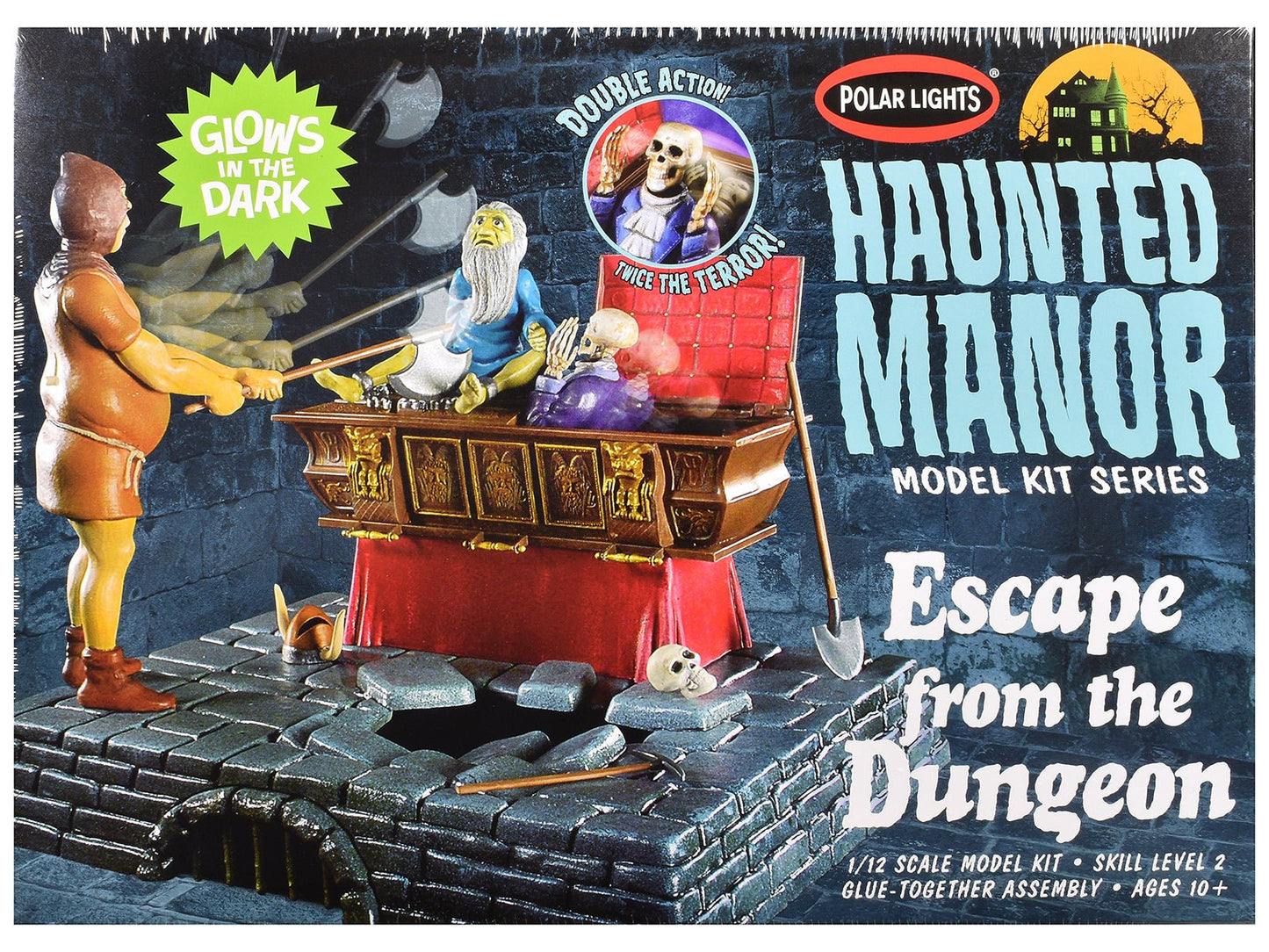 Skill 2 Model Kit Haunted Manor "Escape from the Dungeon" Diorama Set 1/12 Scale Model by Polar Lights free shipping USA