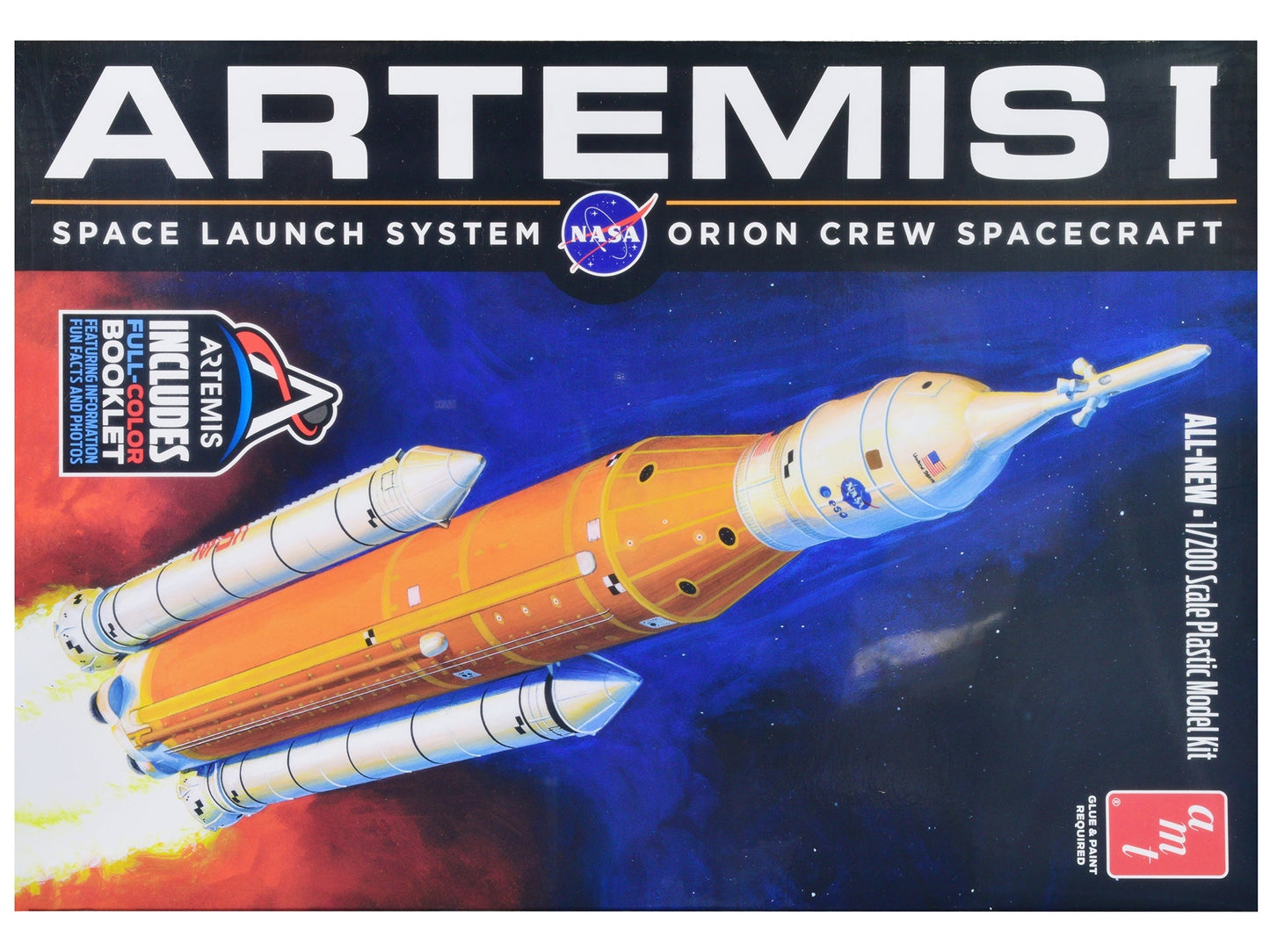 Skill 2 Model Kit NASA Artemis-1 Space Launch System Orion Crew Spacecraft 1/200 Scale Model by AMT free shipping USA