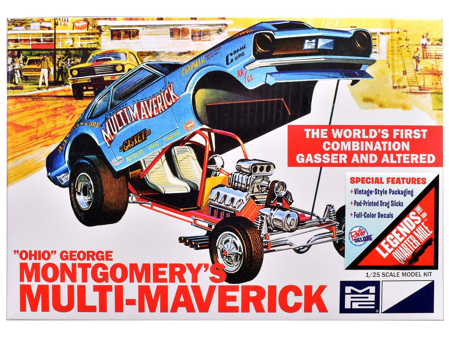 Skill 2 Model Kit "Ohio" George Montgomery's Multi Maverick Funny Car 1/25 Scale Model by MPC free shipping USA