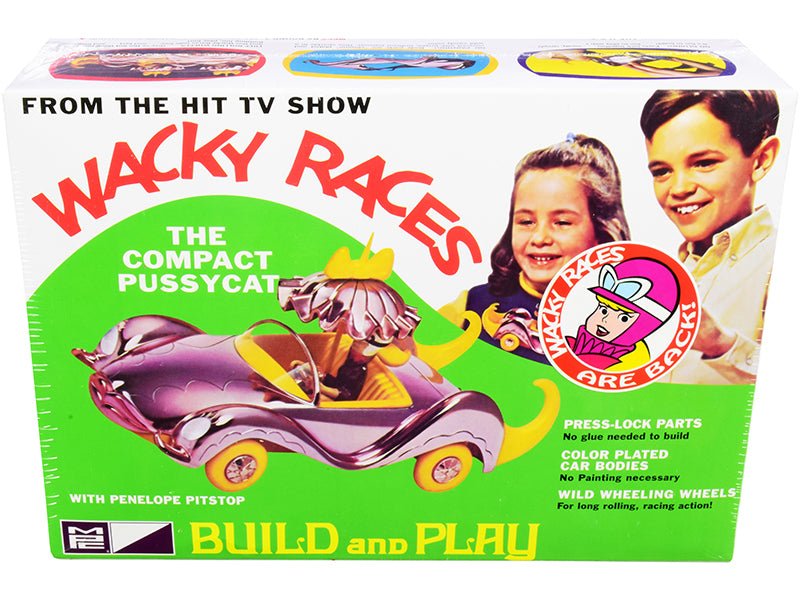 Skill 2 Snap Model Kit The Compact Pussycat with Penelope Pitstop Figurine "Wacky Races" (1968) TV Series 1/25 Scale Model by MPC free shipping USA
