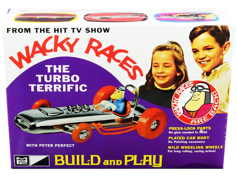 Skill 2 Snap Model Kit The Turbo Terrific with Peter Perfect Figurine "Wacky Races" (1968) TV Series 1/25 Scale Model by MPC free shipping USA