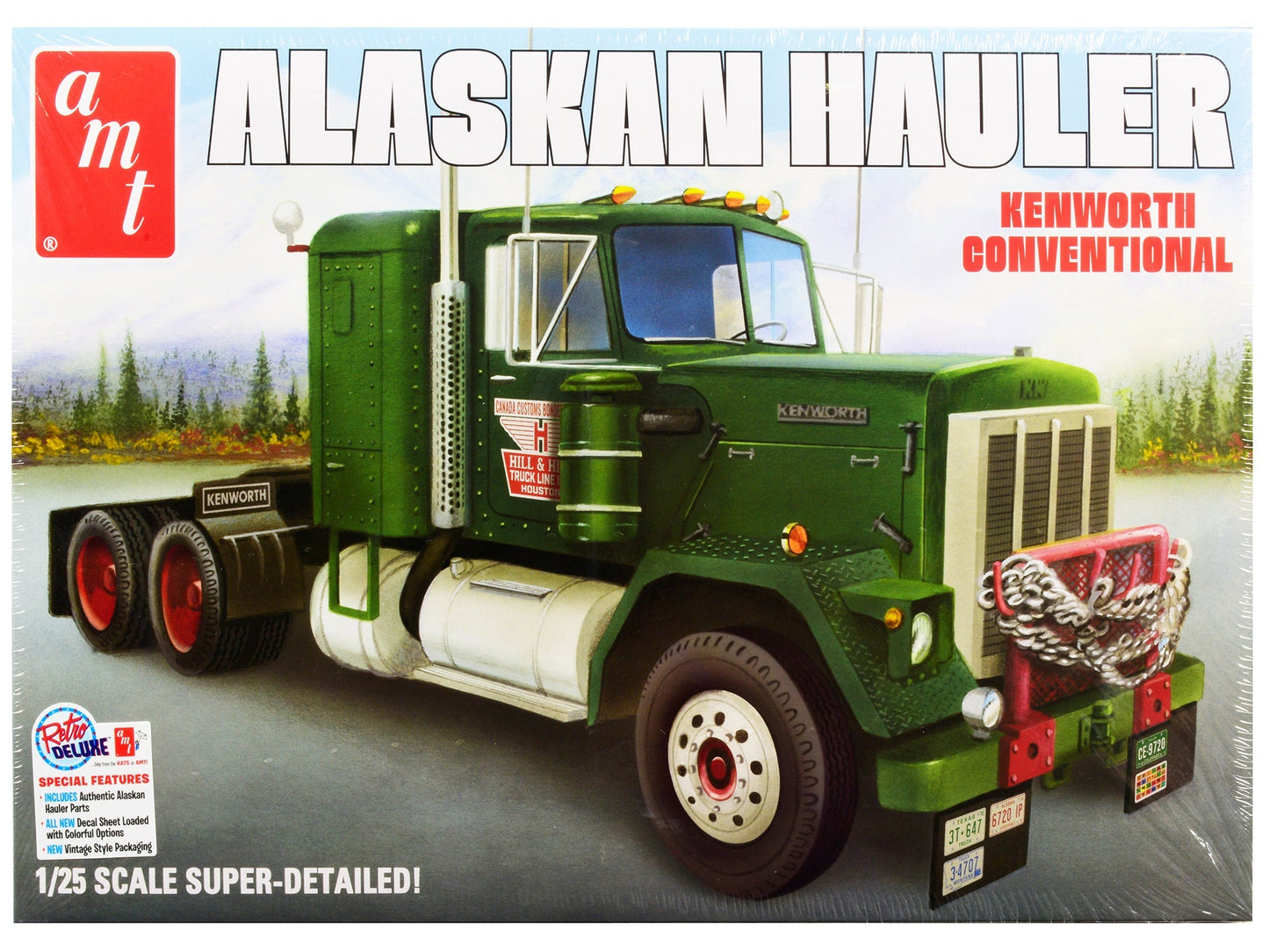 Skill 3 Model Kit Kenworth Conventional Tractor "Alaskan Hauler" 1/25 Scale Model by AMT free shipping USA