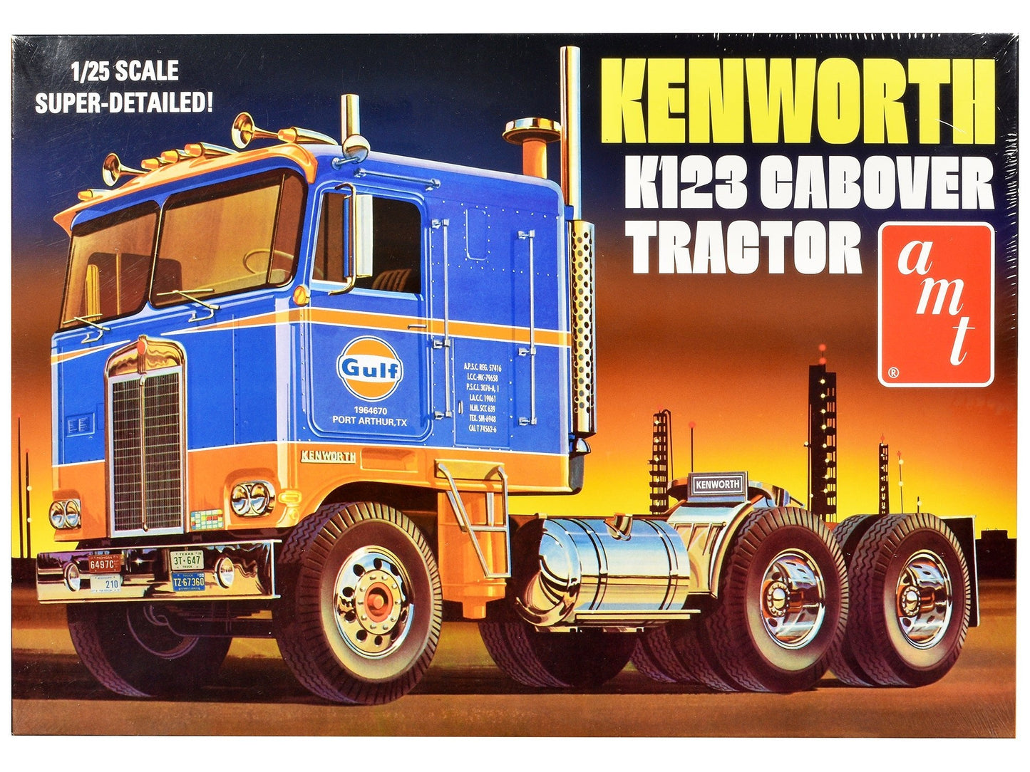 Skill 3 Model Kit Kenworth K-123 Cabover Truck Tractor "Gulf Oil" 1/25 Scale Model by AMT free shipping USA
