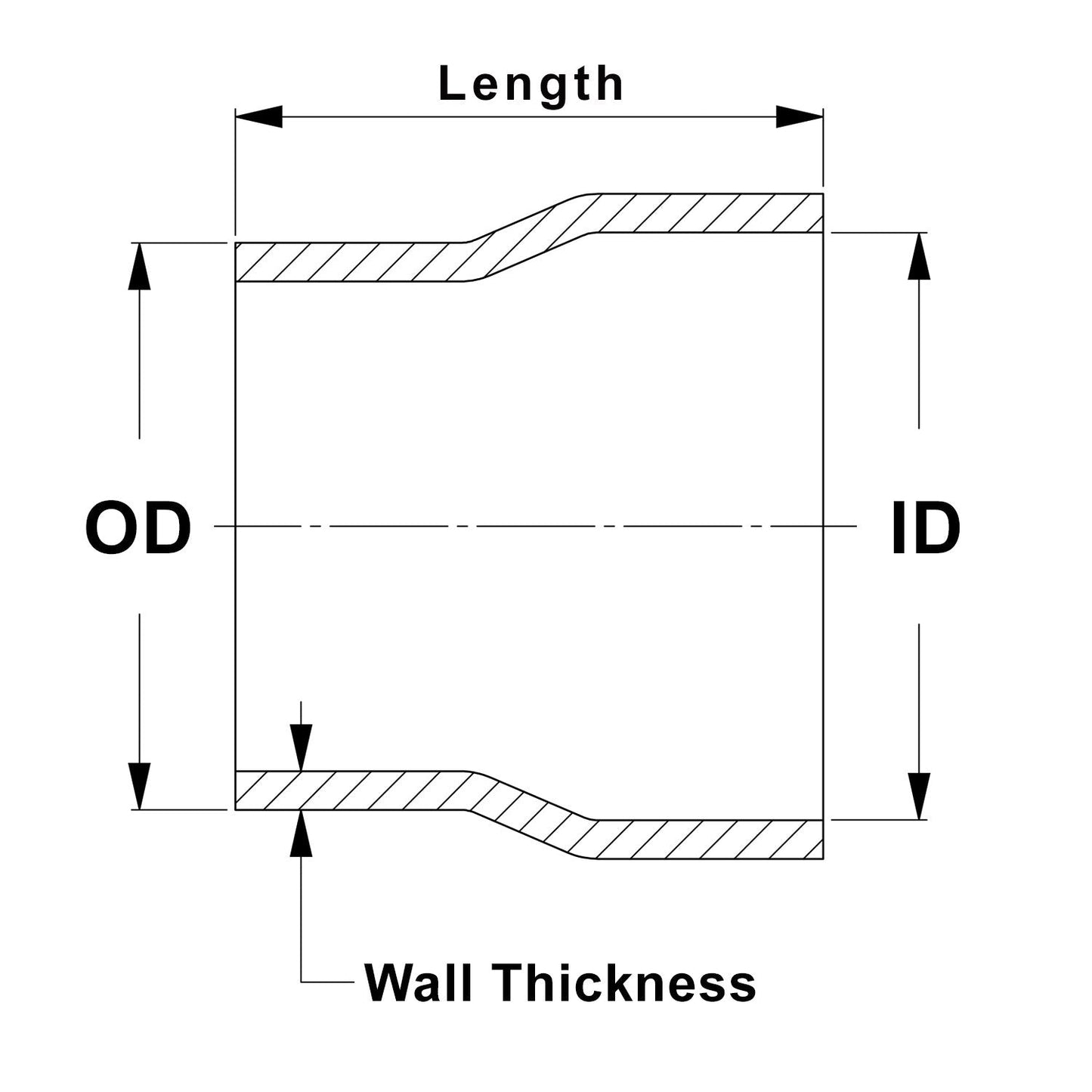 HPS Performance Products HPS 3" OD to 3" ID, 6061 Aluminum Slip Fit Transition Reducer Tube Joiner, 4" Long